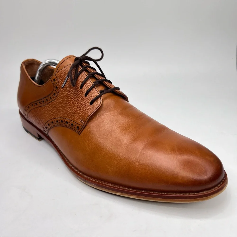 Warfield & Grand Sutton Tan Leather Lace Up Oxford Men’s Dress Shoes Size 12
